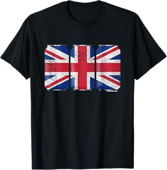 Cool Graphic Beer Cans England Flag T-Shirt