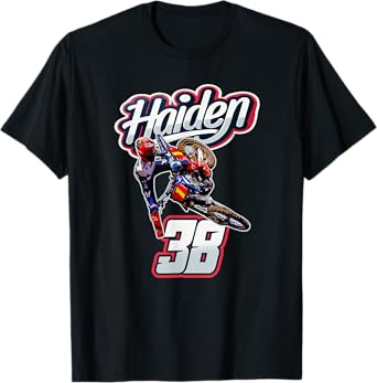 DNGR-38 OFFICIAL 250 Supercross-Motocross Haiden-Deegs-Danger 2024 2025 Unisex T-Shirt Black Small Classic Fit Short Sleeve Crew Neck Cartoon Pattern Motorcycle Theme