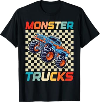 Monster Truck for Toddlers, Kids Monster Truck Retro Vintage T-Shirt
