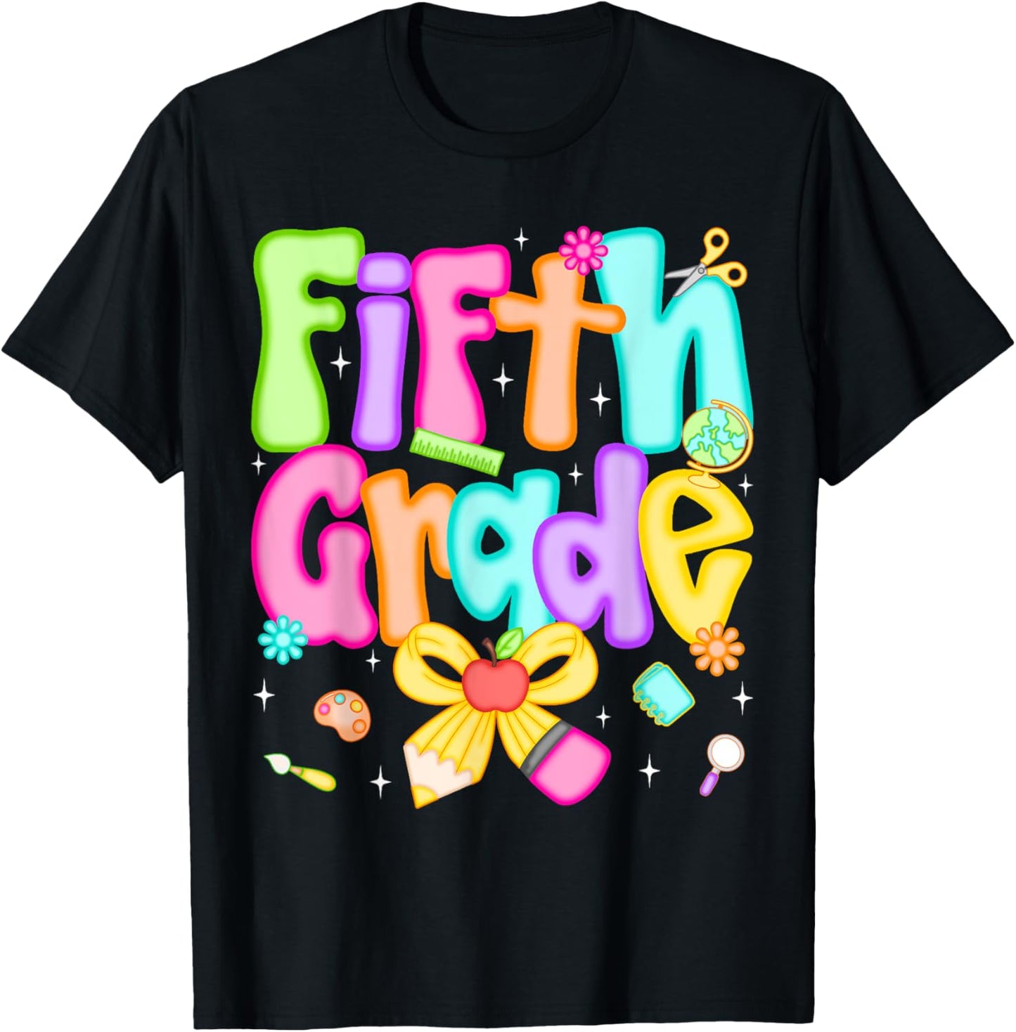 Preppy Fifth Grade Back To School 5th Grade Teacher Girl Kid T-Shirt