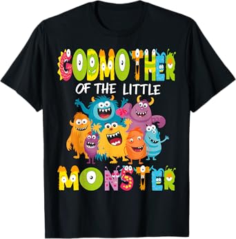 GodMother Of The Little Monster 1St Birthday Kids Party T-Shirt