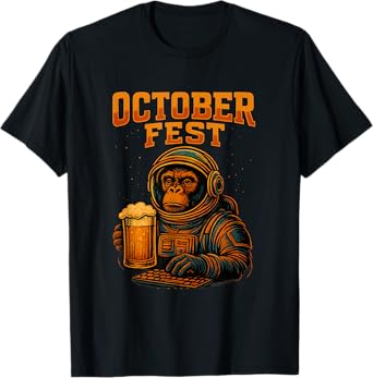 Oktoberfest Astronaut Ape IT Helpdesk Off Duty Funny Beer T-Shirt
