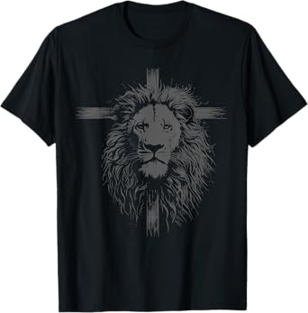 Christian Cross Lion Religious Faith Jesus Pastor T-Shirt