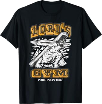 Vintage Jesus Lord's Gym Bench Press This! Motivational T-Shirt