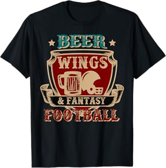 Fantasy Football Beer Wings Fantasy Football Gift Design T-Shirt