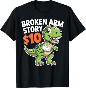 Broken Arms Boys Get Well Funny T-Rex Elbow Wrist Broken T-Shirt
