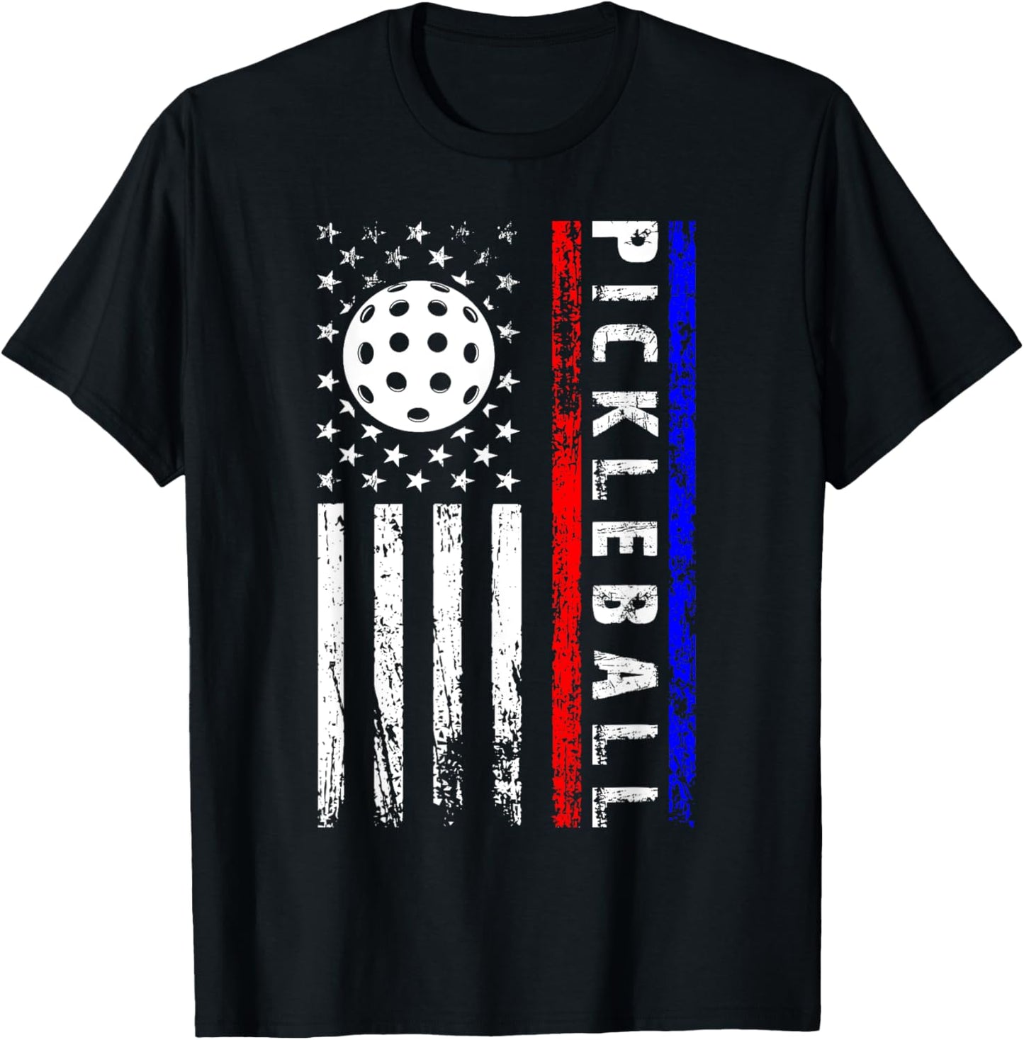 Pickleball Lovers 4th of July American Flag Pickle Ball USA T-Shirt