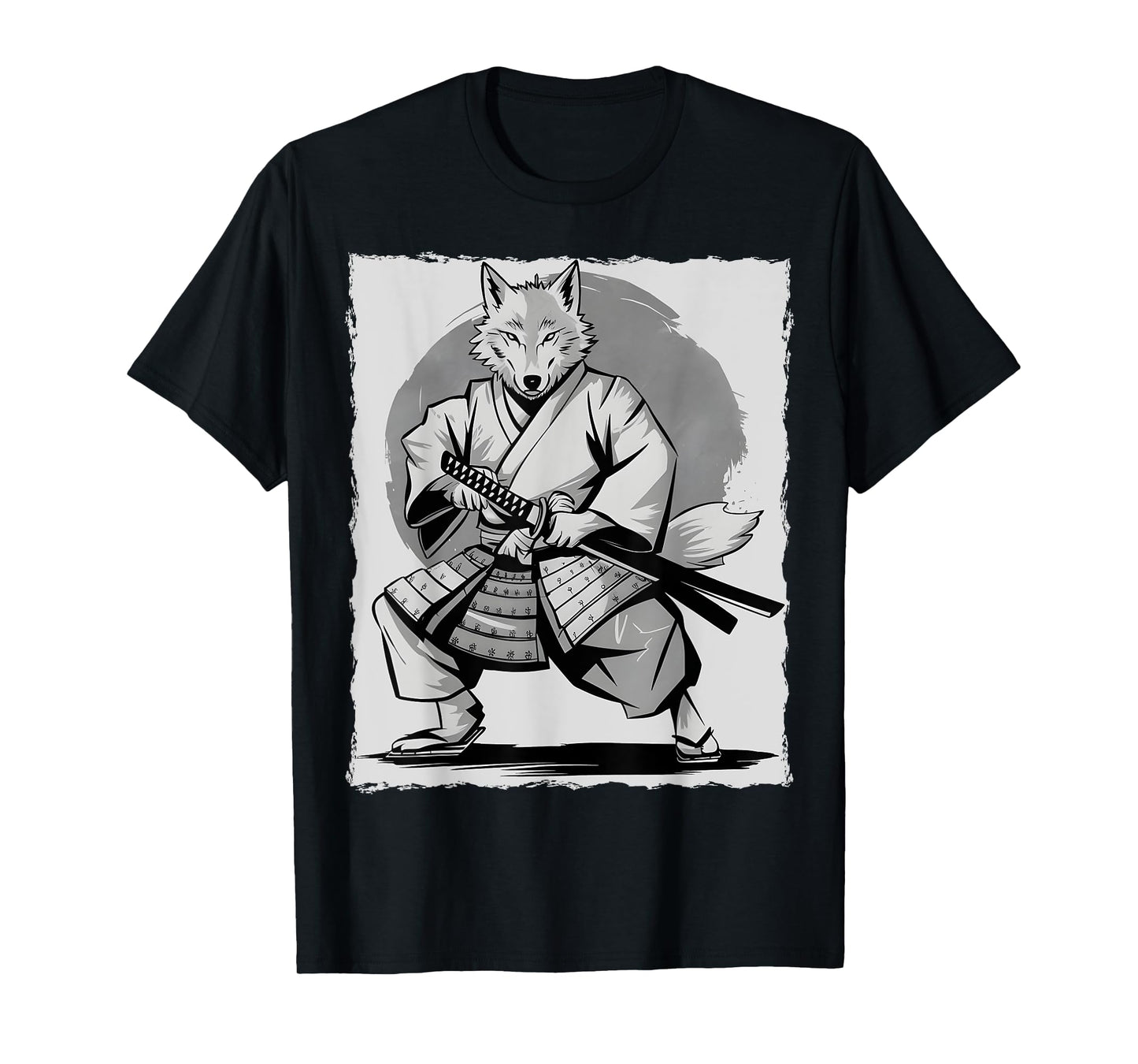 Japanese Samurai Wolf Wildlife Animal Ukiyo-e Warrior Wolf T-Shirt