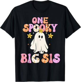 Big Sister Halloween One Spooky Big sister Announcement T-Shirt