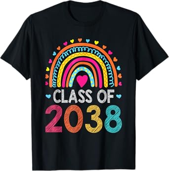 Class Of 2038 Kindergarten Pre-k Grow with Me Graduation T-Shirt