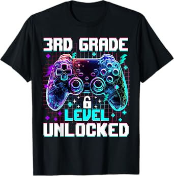 Controller 3rd Grade Level Unlocked First Day Of School Boys T-Shirt