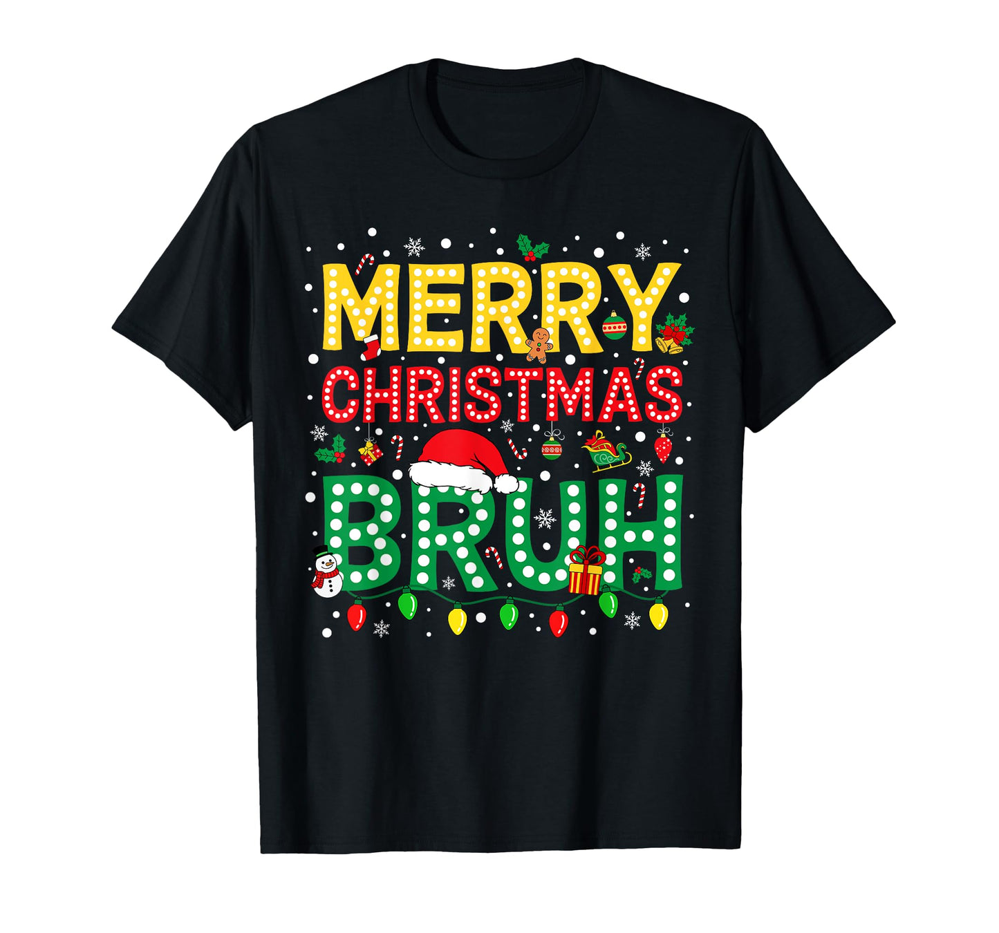 Bruh Christmas Bruh Merry Christmas Teens Boys Men Christmas T-Shirt