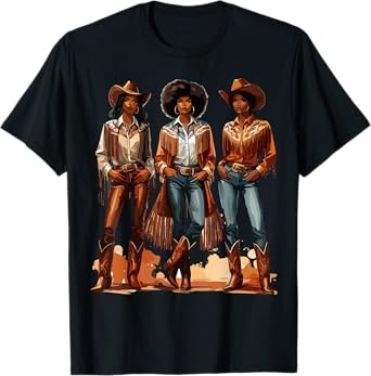Black Cowgirl Rodeo Melanin T-Shirt