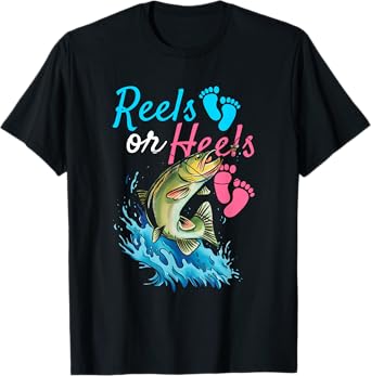 Reels or Heels Design for Fishing lovers T-Shirt