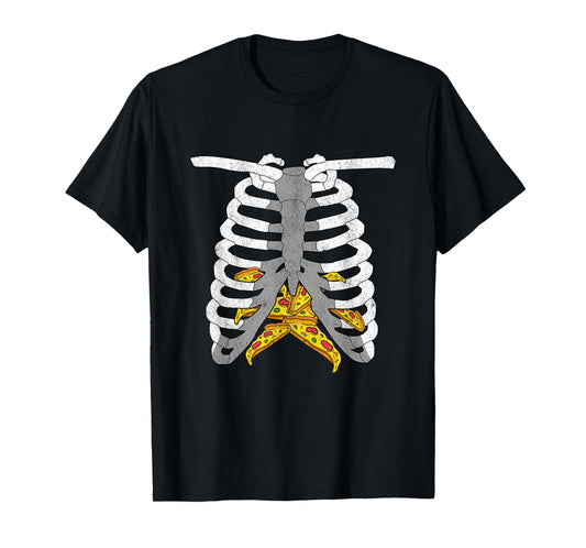 Halloween Day Cool Italian Food Pizza Dough Skeleton Pizza T-Shirt
