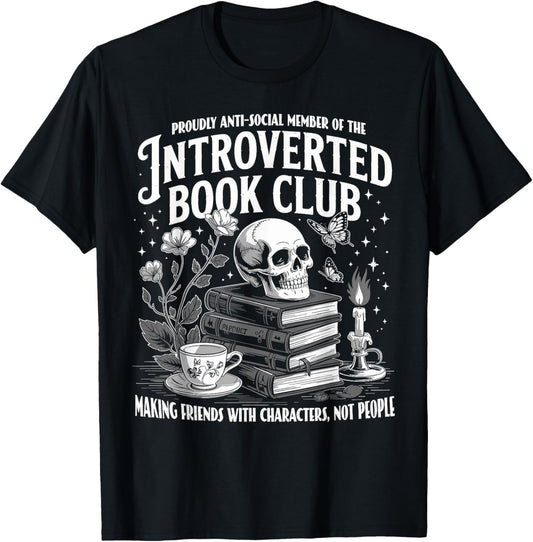 Vintage Anti Social Member Of Introverted Book Club women T-Shirt