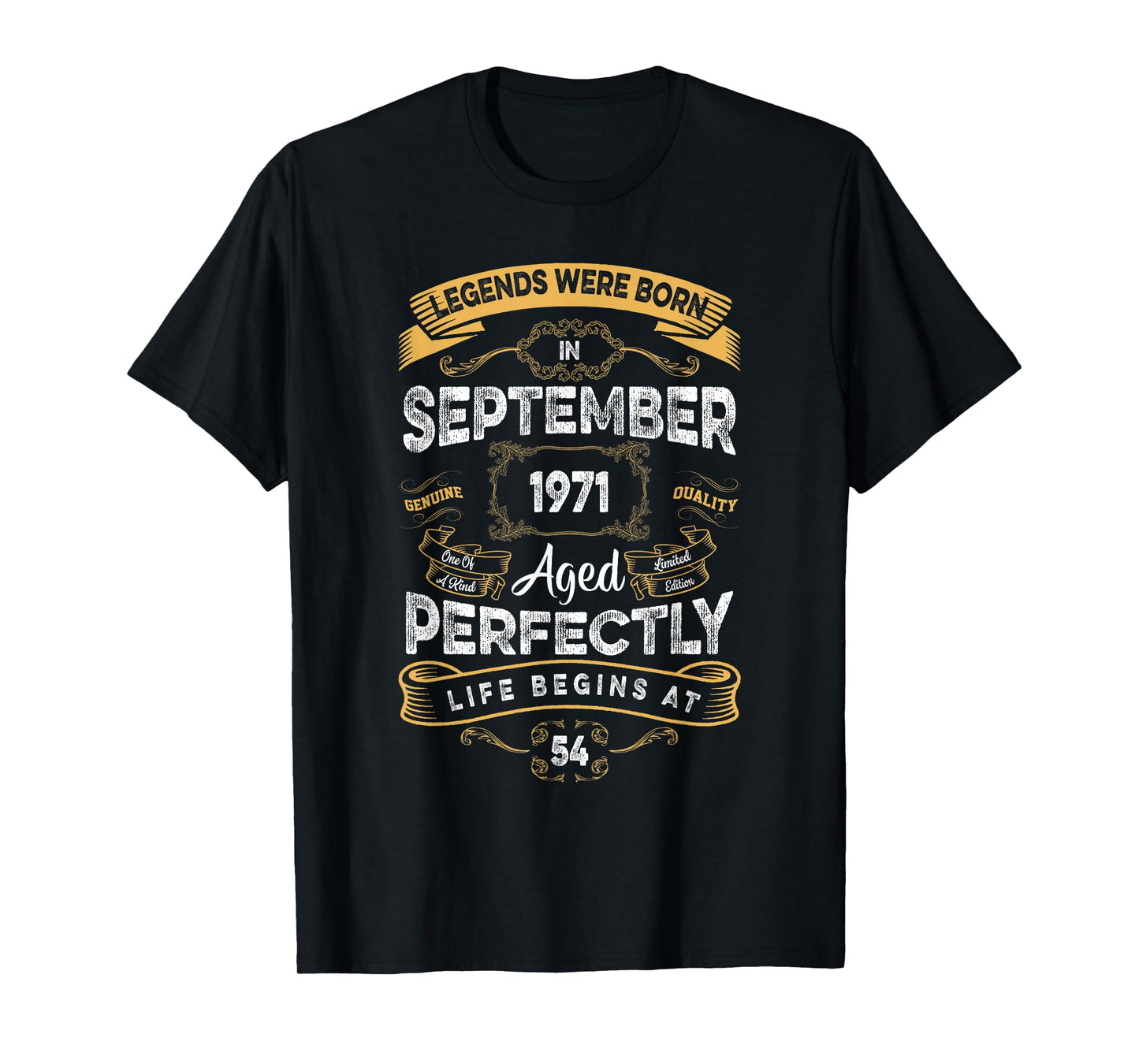 Vintage 54th Birthday Legends Were Born In September 1971 T-Shirt