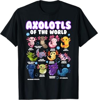 Axolotl Shirt Cute Axolotls Animals of the World Herpetology T-Shirt