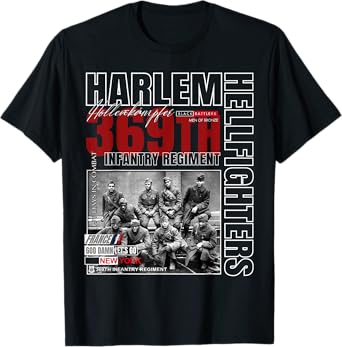 A Legacy of Black Masculinity and Courage Harlem Hellfighters 369th Infantry Regiment BHM Tribute Unisex-Adults & Kids Black Small Classic Fit Cotton 80%, Polyester 20% Short Sleeve T-Shirt