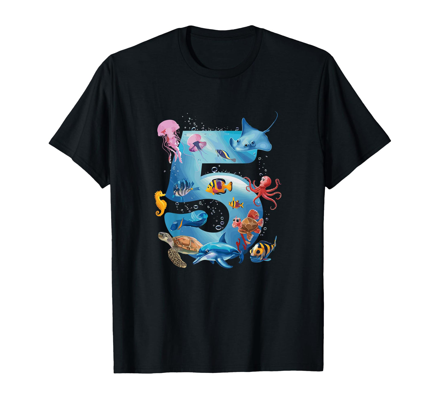 Sea Ocean Number 5rd Birthday Boys and Girls T-Shirt