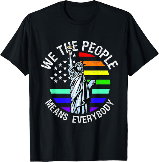 We The People Pride Month LGBTQ Flag Vintage Men Women T-Shirt