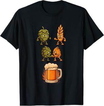 Hops vs Wheat Humor Craft Beer Ingredients Birra T-Shirt