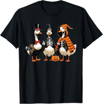 Three Geese Halloween Tee, Halloween Outfits Geese Funny T-Shirt