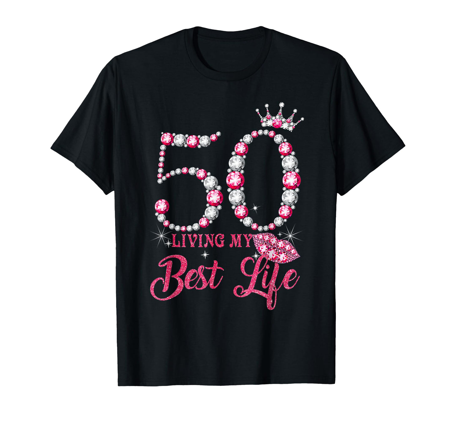 Living My Best Life 50 Years Old 50th Birthday Queen Women T-Shirt