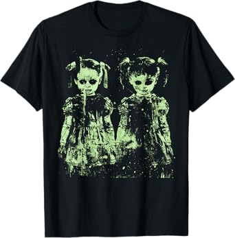 Horror Doll Creepy Cute Haunted Green Pastel Goth Alt Scary T-Shirt