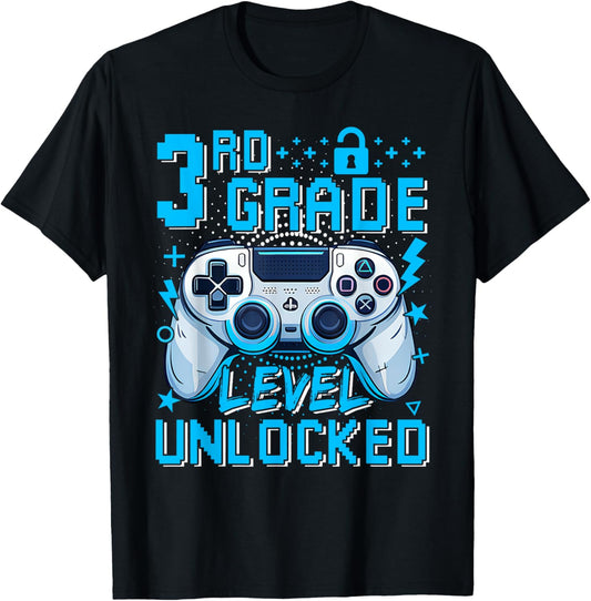3rd Grade Level Unlocked Video Game First Day Kid Tee | TeeBrew