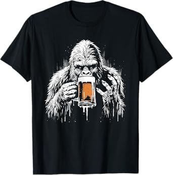 Bigfoot Drinks Beer - Funny Bigfoot Sasquatch Lover T-Shirt