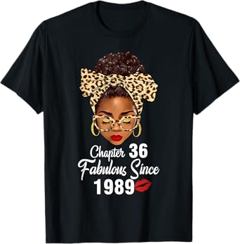 Chapter 36 Fabulous Since 1989 36th Birthday Women Leopard T-Shirt
