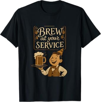 Brew at Your Service Beer Party Crew Pub Graphic T-Shirt