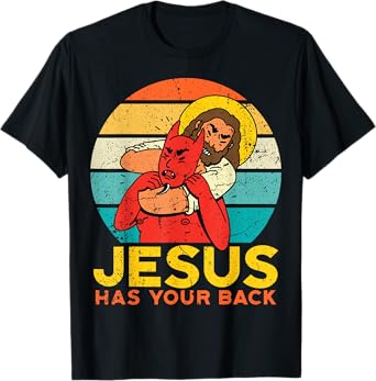 Jesus Has Your Back Jiu Jitsu Chokehold Funny Meme T-Shirt
