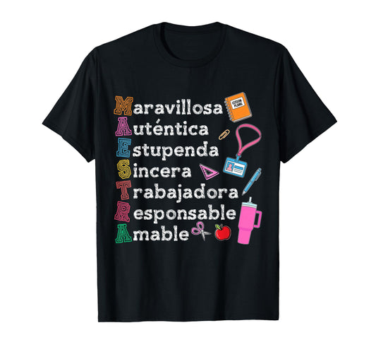 Spanish Teacher Appreciation Maestra Bilingual Teaching Life T-Shirt