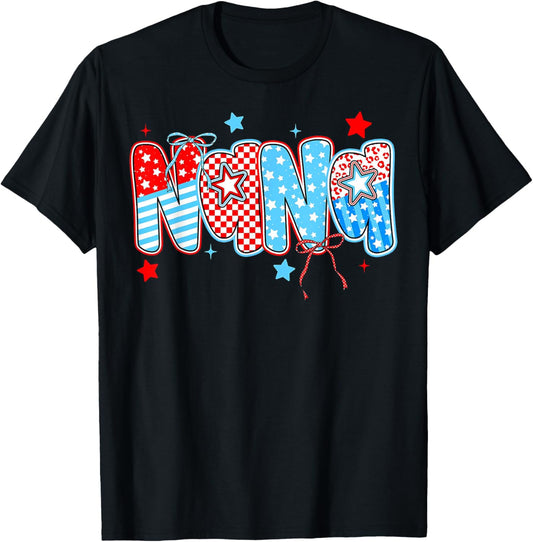 Cute 4th Of July Nana Checkered Memorial Day T-shirt