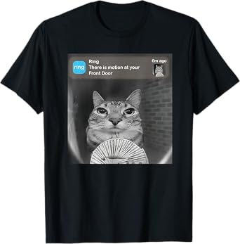 Funny Cat Meme Money Doorbell Joke T-Shirt