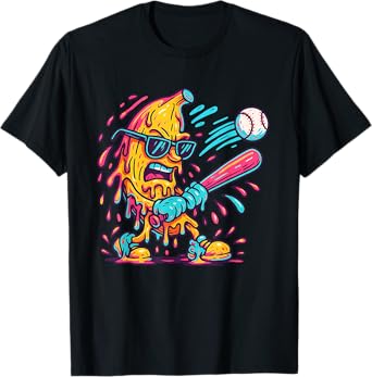 Funny Banana Swinging Baseball Ice Cream Drip Boys T-Shirt