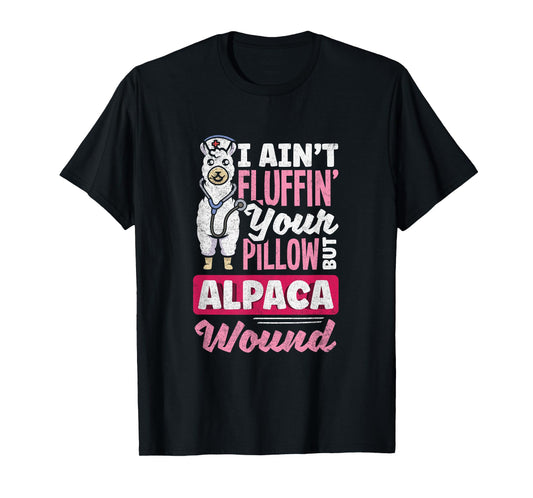 Wound Care Nurse Alpaca Wound Funny Ostomy Nurse T-Shirt