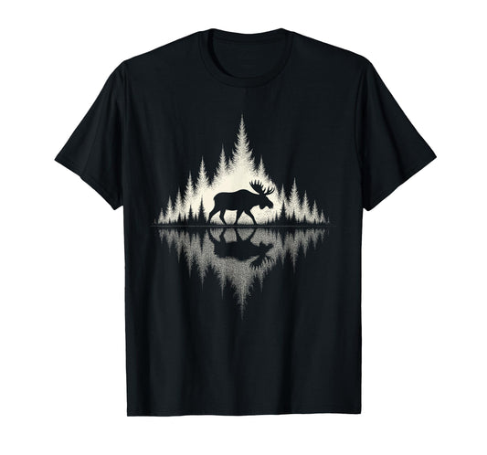 Moose, Wildlife & Outdoor, Forest & Trees Reflection T-Shirt