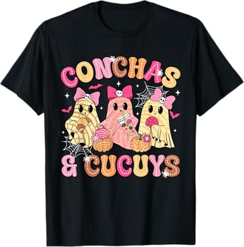 Cute Conchas And Cucuys Ghost Funny Mexican Halloween Ghost T-Shirt