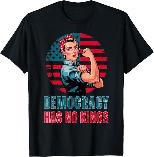 Resist Democracy Has No Kings Vintage Patriotic Political T-Shirt