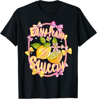 Easy Peasy Squeezy Lemon Coquette Bow Summer Vacation Hawaii T-Shirt
