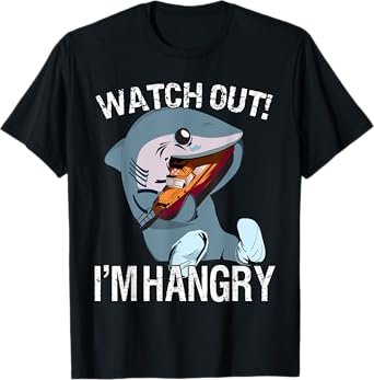 Funny Watch Out! I'm Hangry Cute Hangry Shark T-Shirt