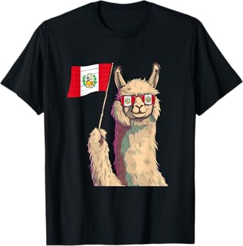 Peruvian Pride Alpaca Peruvian Roots Peruvian Flag Peru T-Shirt