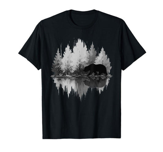 Wildlife Abstract Nature Animal Bear Reflection Forest Trees T-Shirt