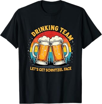 Lets Get Schnitzel German Drinking Oktoberfest Team T-Shirt