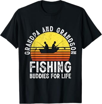 Grandpa and Grandson Fishing Buddies for Life Matching T-Shirt