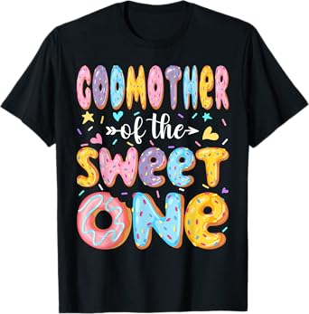 GodMother Of The Sweet One First Birthday Donut Matching T-Shirt