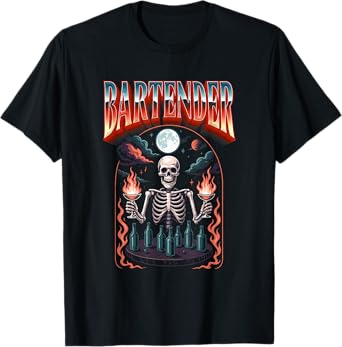 Bartender Life Halloween Mixologist Cocktail Crafting Barman T-Shirt